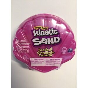 NEW KINETIC SAND Seashell Case 4.5oz PINK SHELL‎ FREE SHIPPING ASMR TOY Sensory!